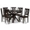 Baxton Studio Mare Modern and Contemporary Transitional Dark Brown Finished Wood 7-Piece Dining Set 177-11377-10894-Zoro - alternate 4